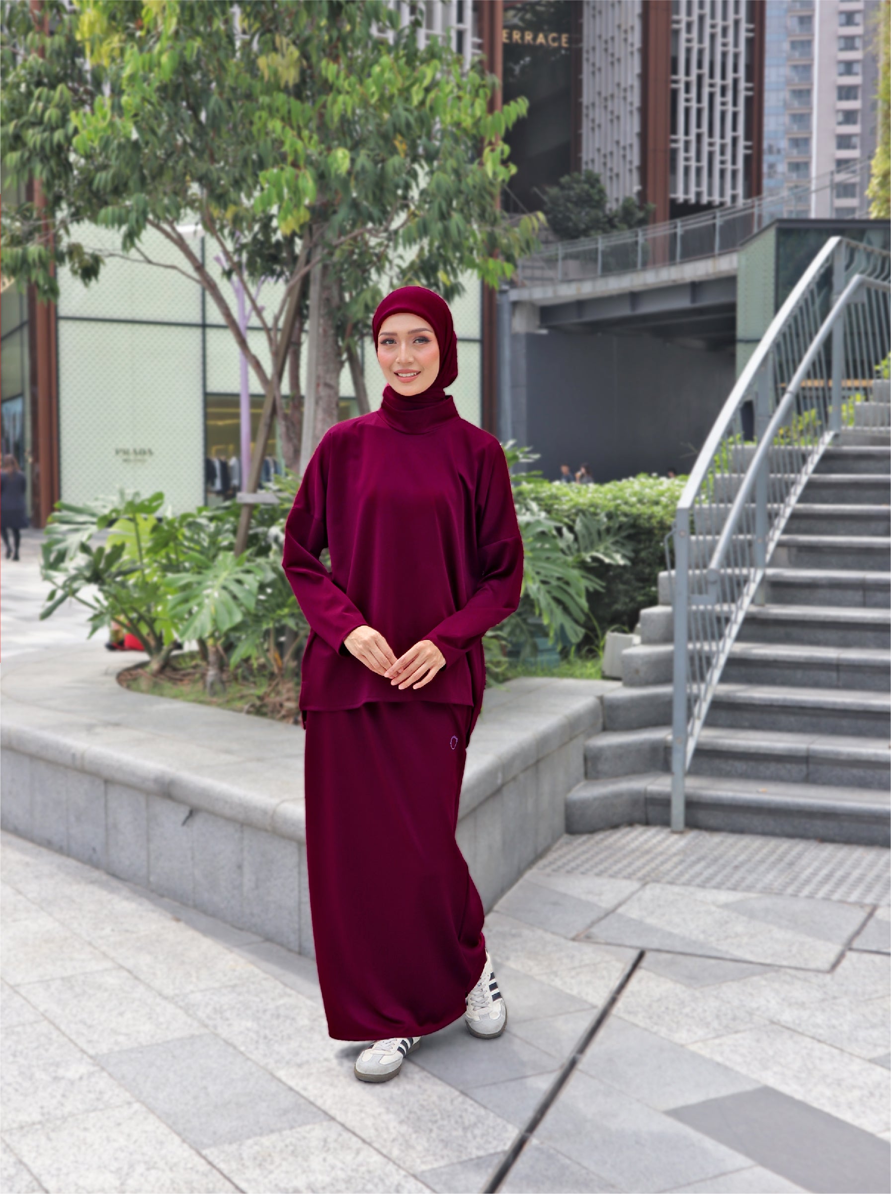 BURGUNDY - CLAUDIA SET (TOP & SKIRT)