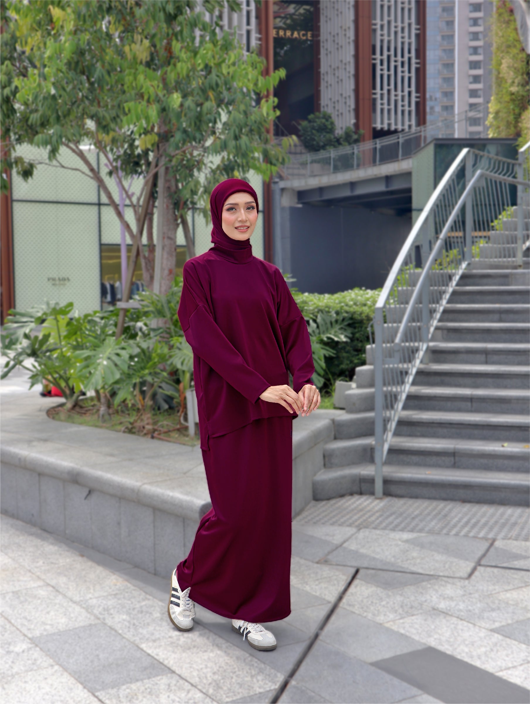 BURGUNDY - CLAUDIA SET (TOP & SKIRT)