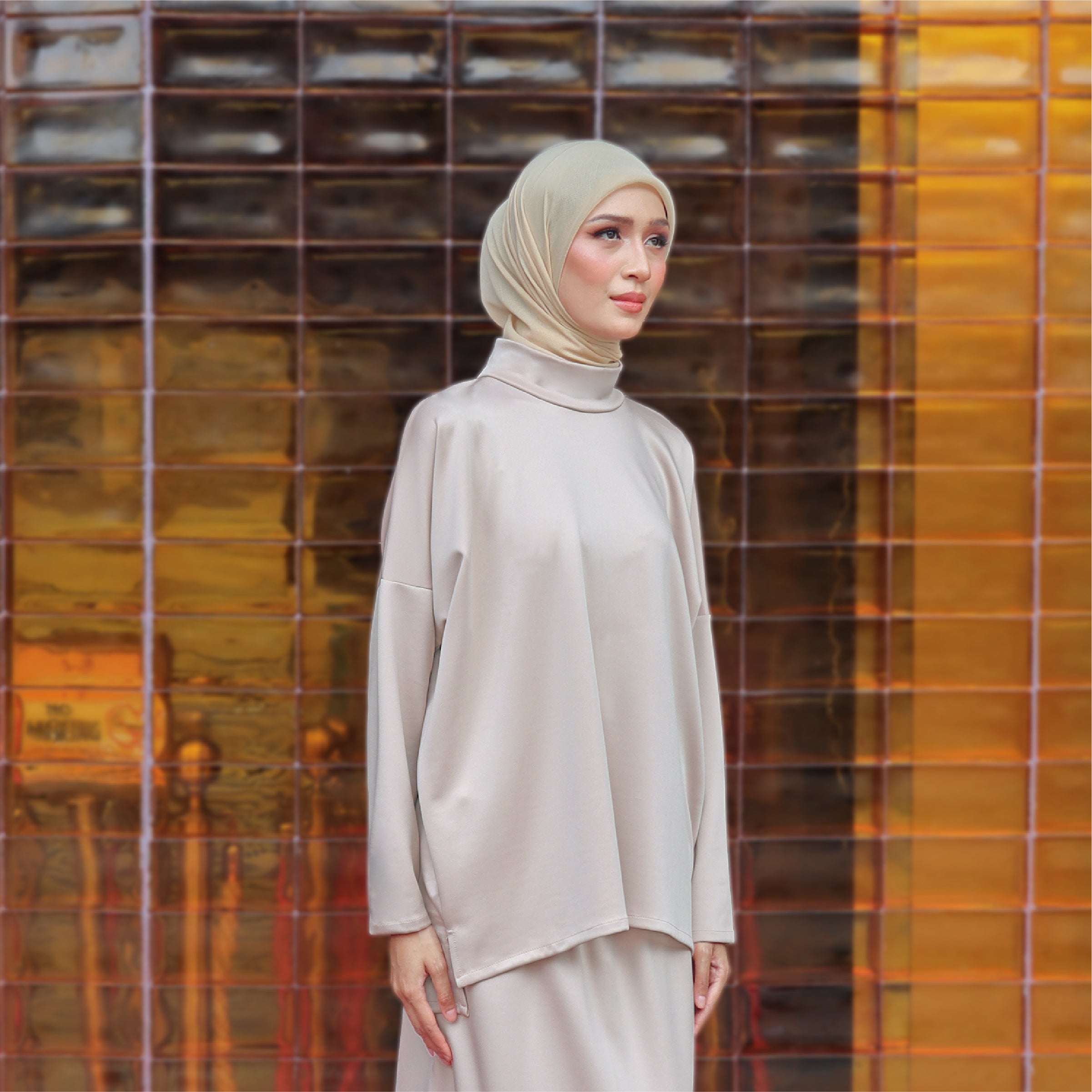 KHAKI - CLAUDIA SET (TOP & SKIRT)