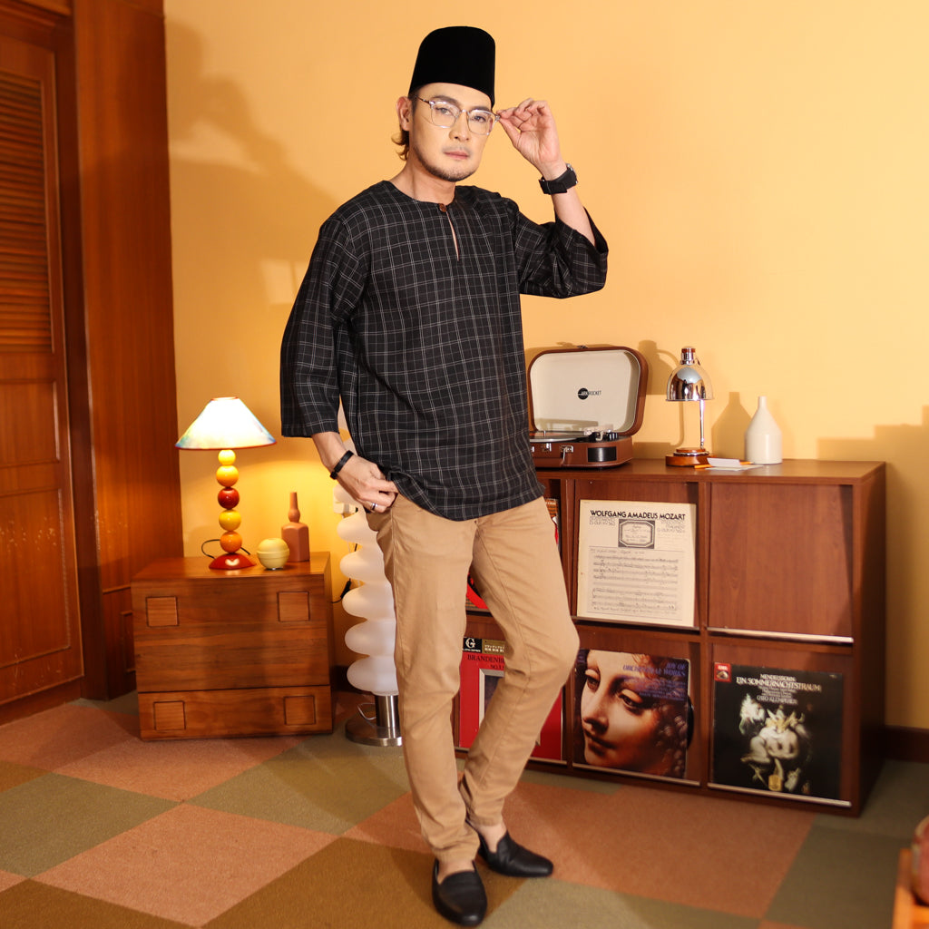 BLACK - KURTA "TULUS" CHECKERED ADULT