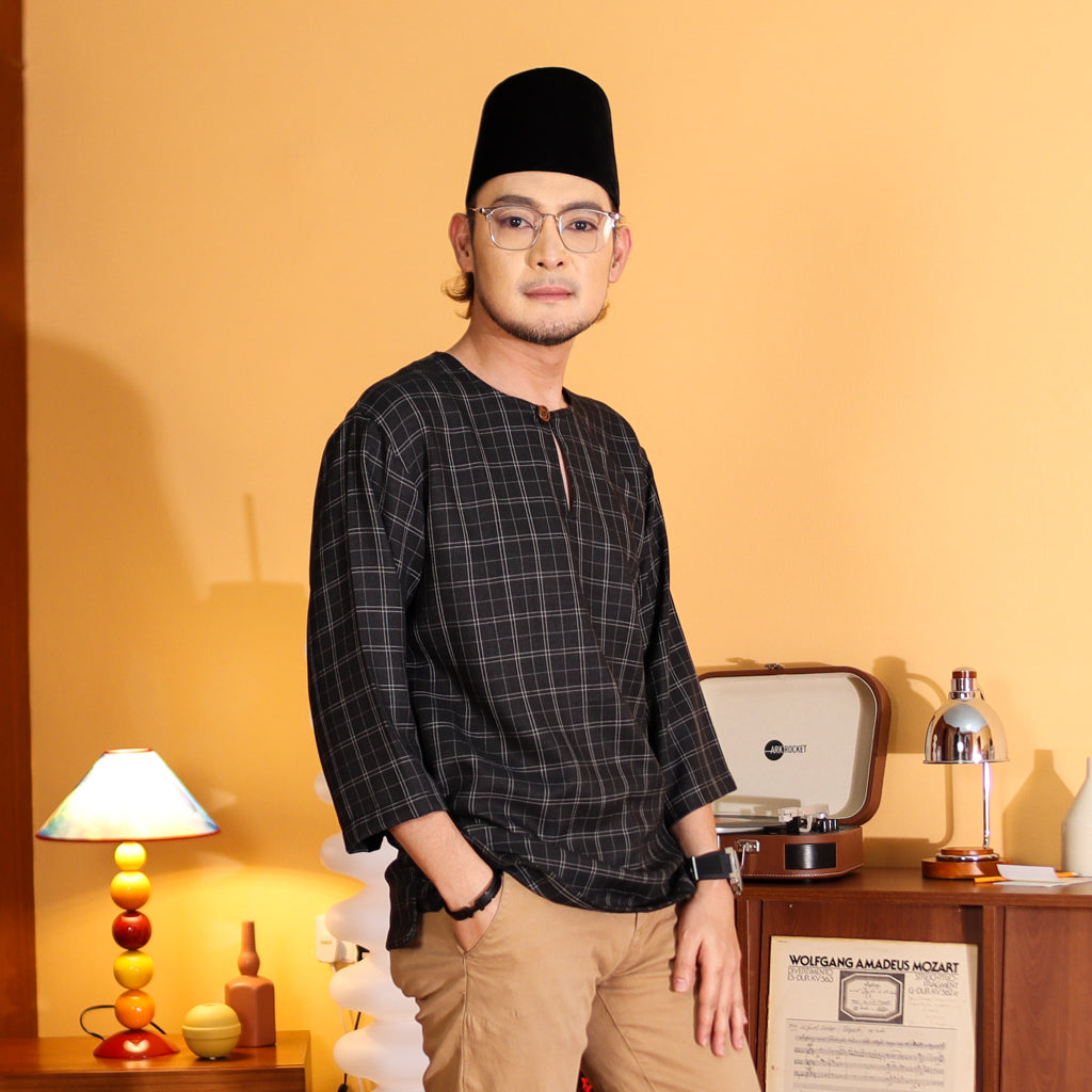 BLACK - KURTA "TULUS" CHECKERED ADULT