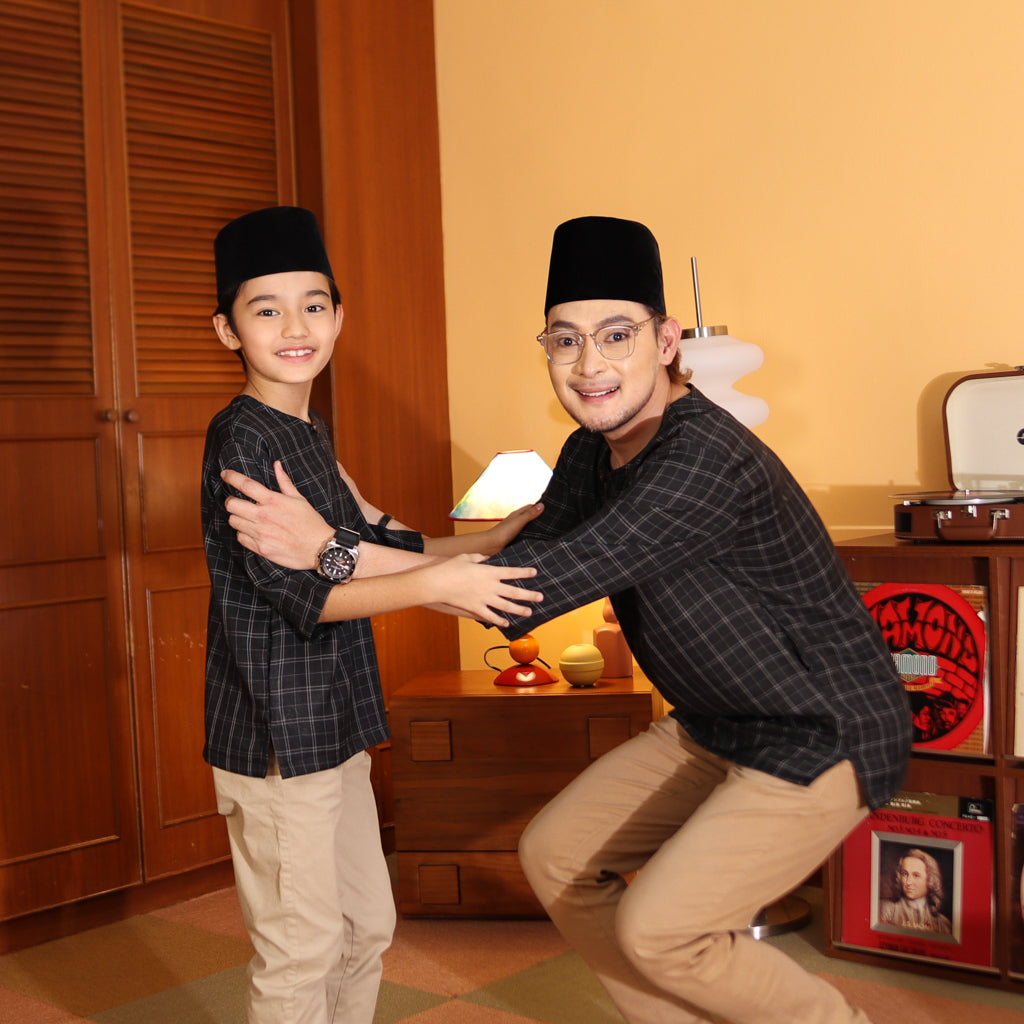 BLACK - KURTA "TULUS" CHECKERED ADULT