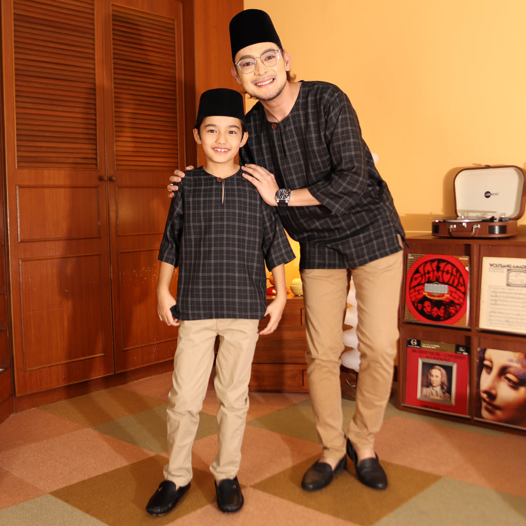 BLACK - KURTA "TULUS" CHECKERED ADULT