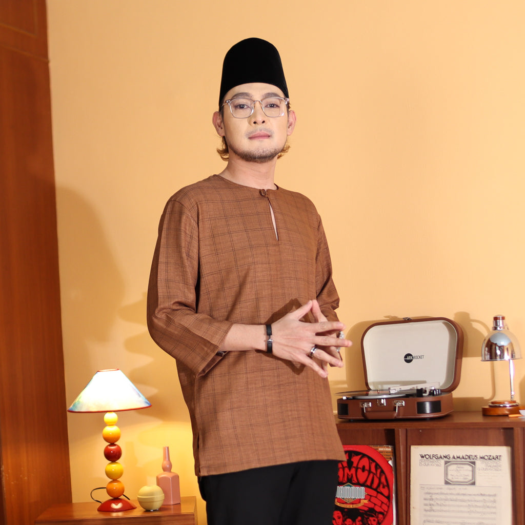 CHOCO BROWN - KURTA "TULUS" CHECKERED ADULT