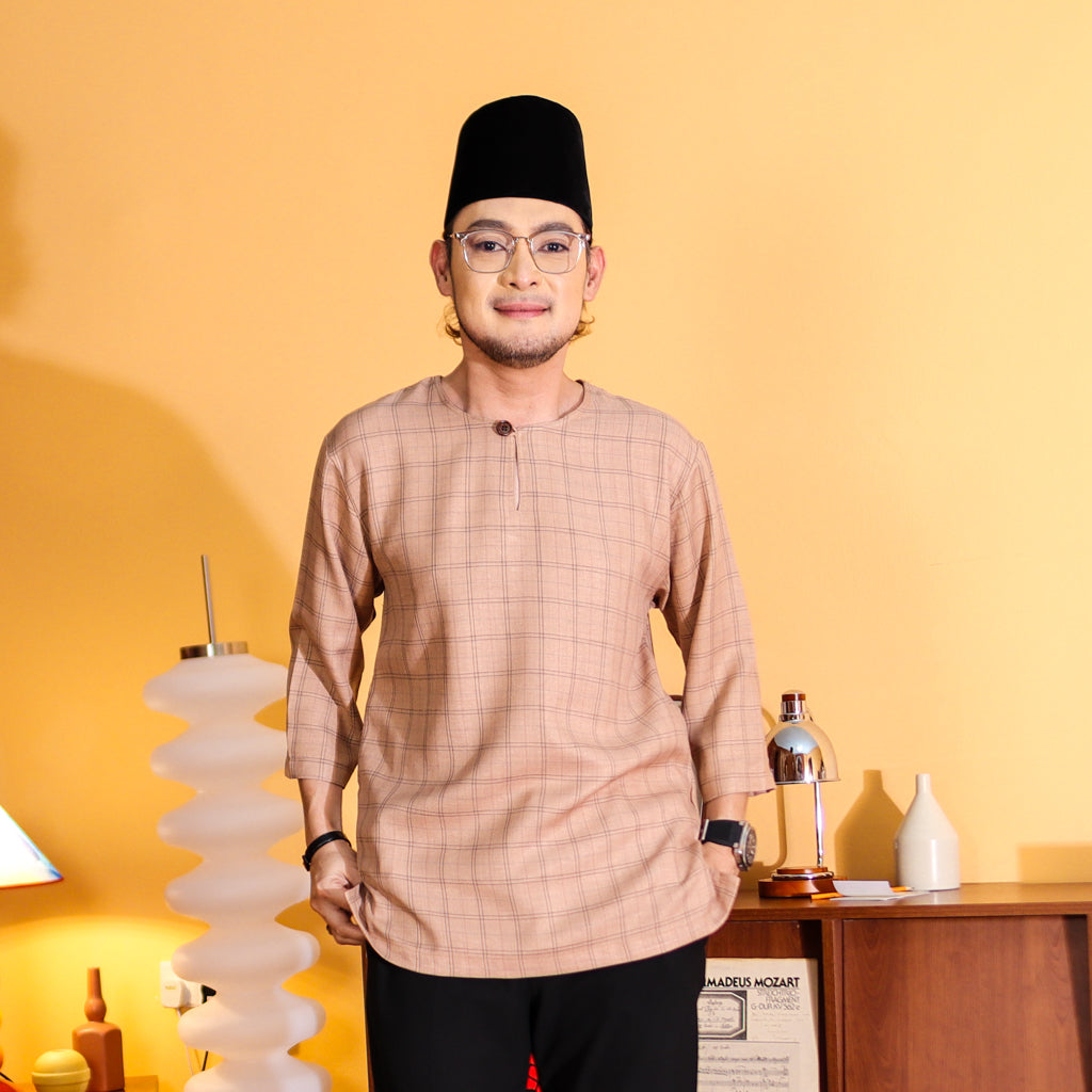 COFFEE MILK - KURTA "TULUS" CHECKERED ADULT