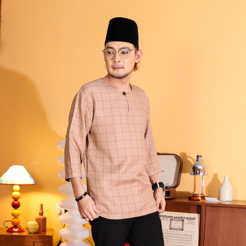 COFFEE MILK - KURTA "TULUS" CHECKERED ADULT