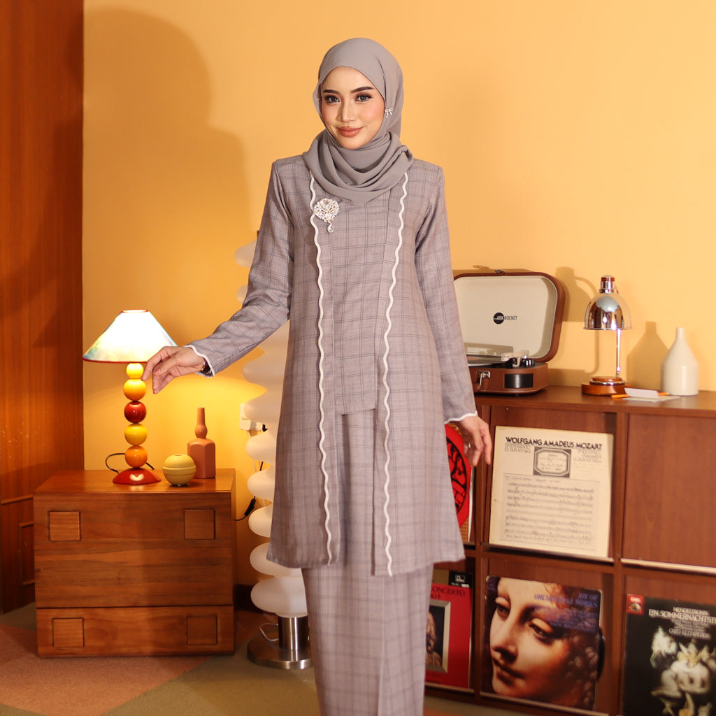 GREY - KEBAYA LABUH  "TULUS" ADULT