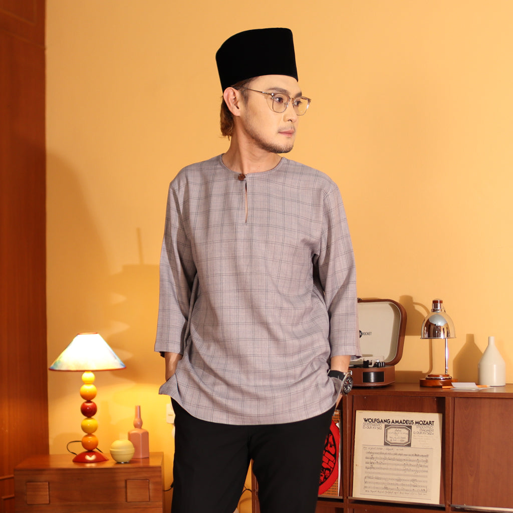 GREY - KURTA "TULUS" CHECKERED ADULT