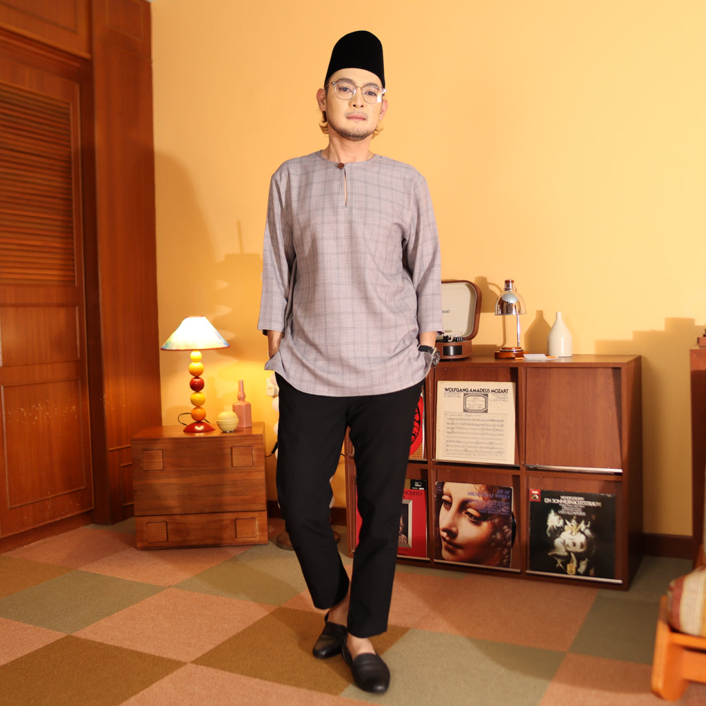 GREY - KURTA "TULUS" CHECKERED ADULT