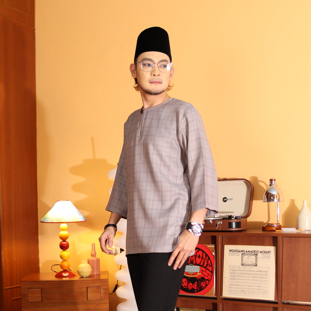 GREY - KURTA "TULUS" CHECKERED ADULT