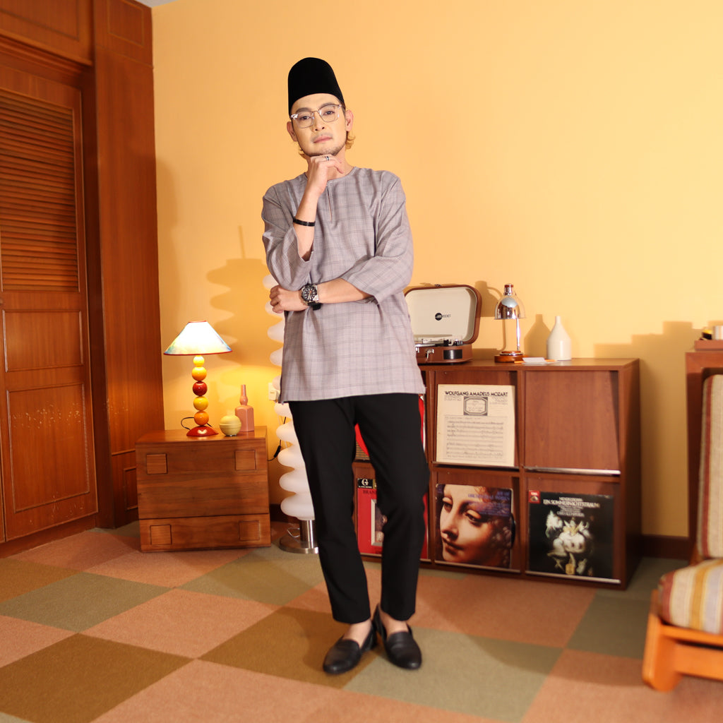 GREY - KURTA "TULUS" CHECKERED ADULT