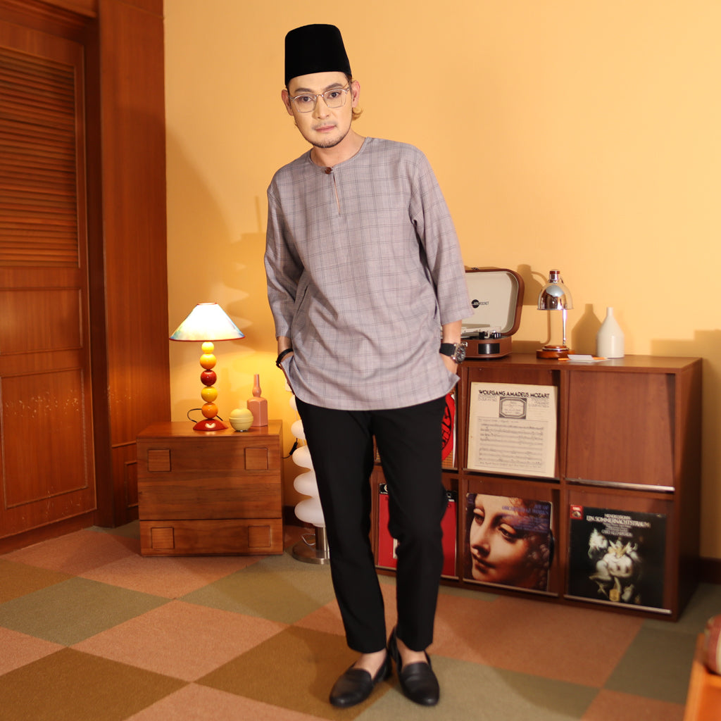 GREY - KURTA "TULUS" CHECKERED ADULT