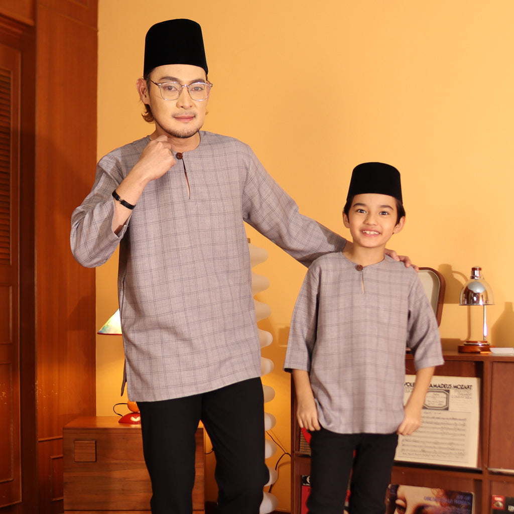 GREY - KURTA "TULUS" CHECKERED ADULT