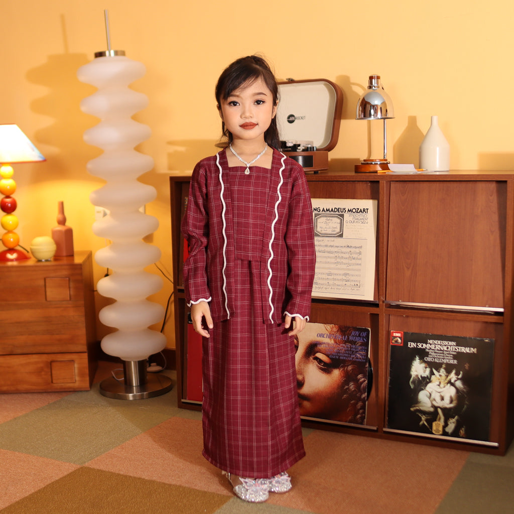 BURGUNDY - KEBAYA "TULUS" KID'S