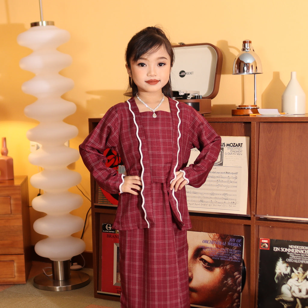 BURGUNDY - KEBAYA "TULUS" KID'S