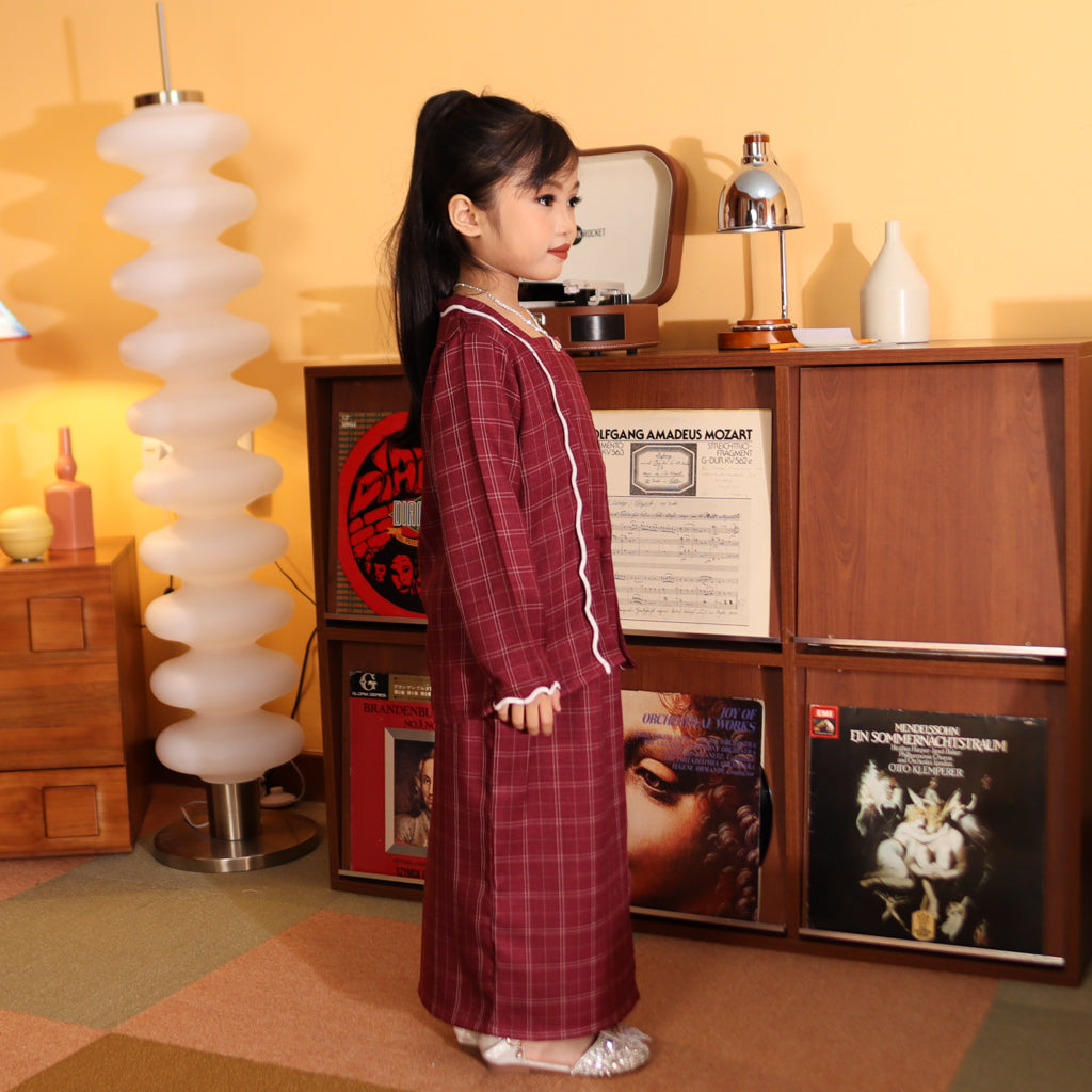 BURGUNDY - KEBAYA "TULUS" KID'S
