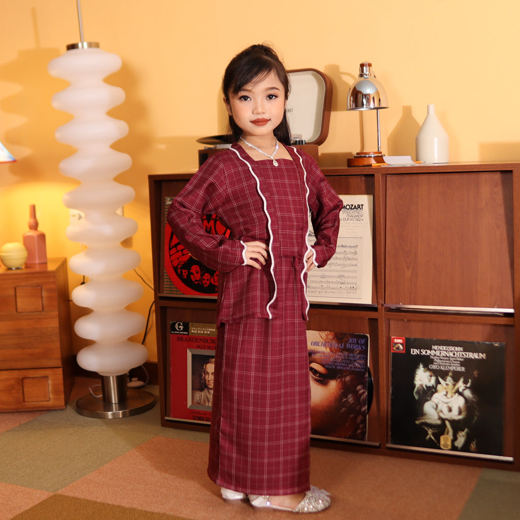 BURGUNDY - KEBAYA "TULUS" KID'S