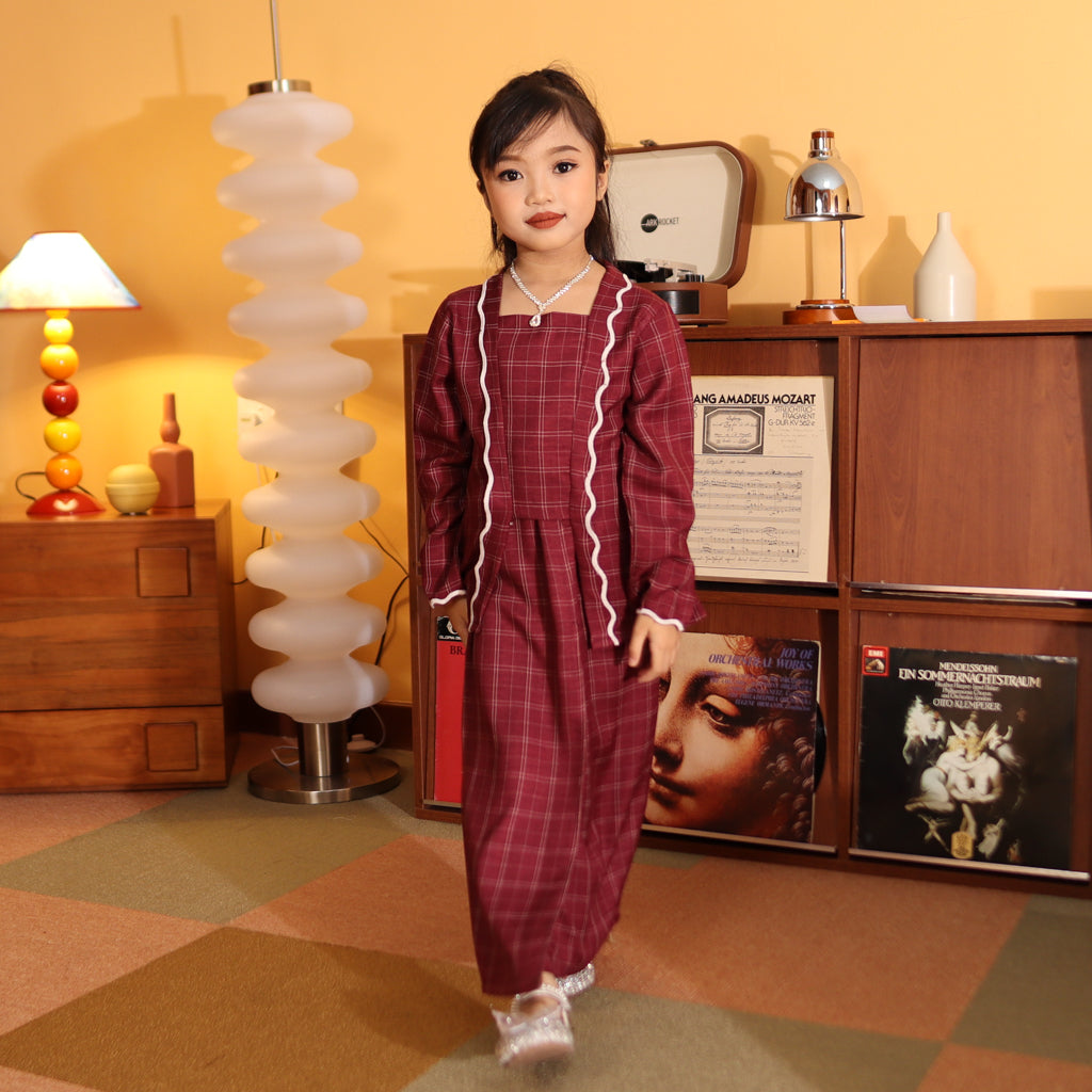 BURGUNDY - KEBAYA "TULUS" KID'S