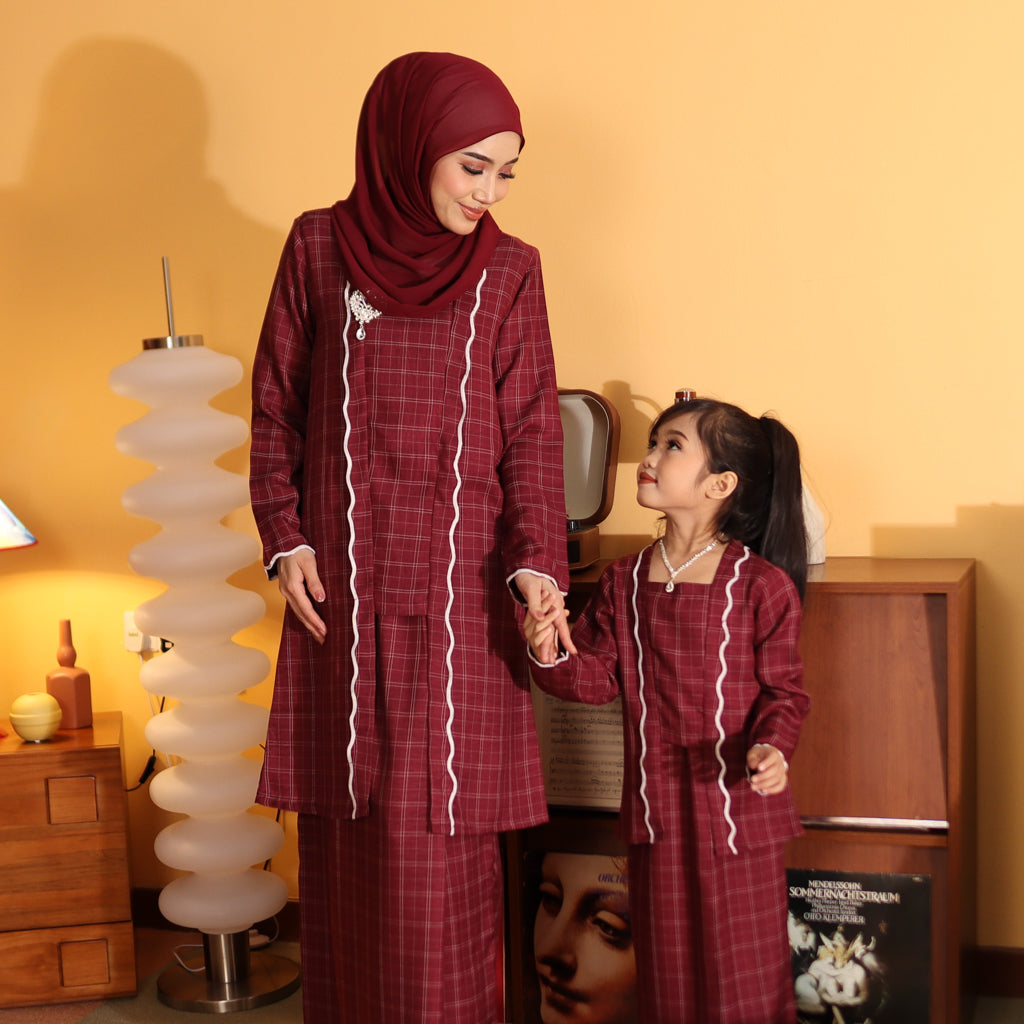 BURGUNDY - KEBAYA LABUH  "TULUS" ADULT