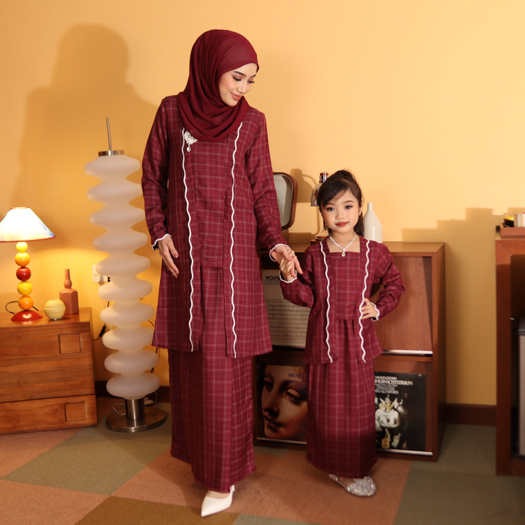 BURGUNDY - KEBAYA "TULUS" KID'S