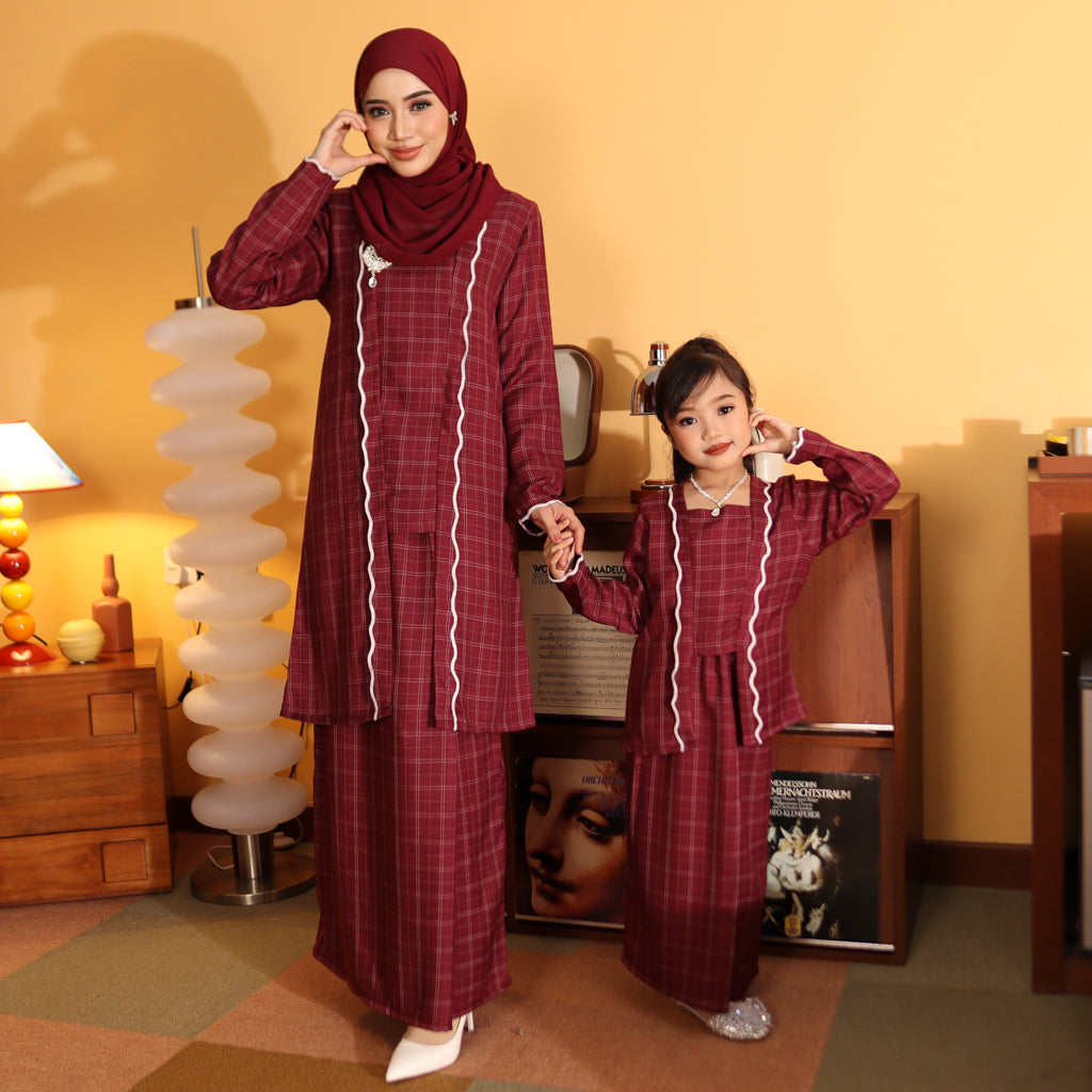 BURGUNDY - KEBAYA "TULUS" KID'S