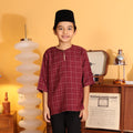 BURGUNDY - KURTA "TULUS" CHECKEREED KID'S