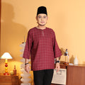 BURGUNDY - KURTA "TULUS" CHECKERED ADULT