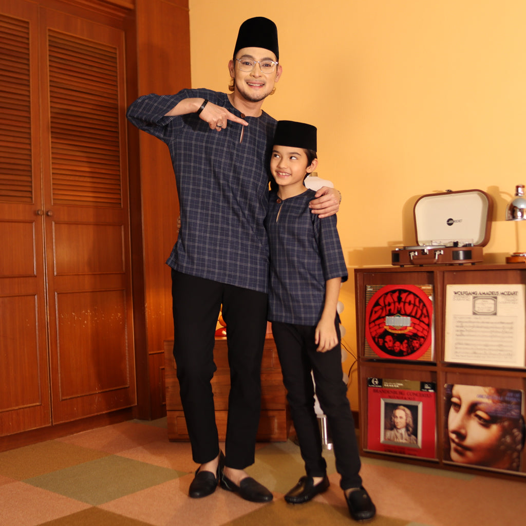 NAVY - KURTA "TULUS" CHECKERED ADULT
