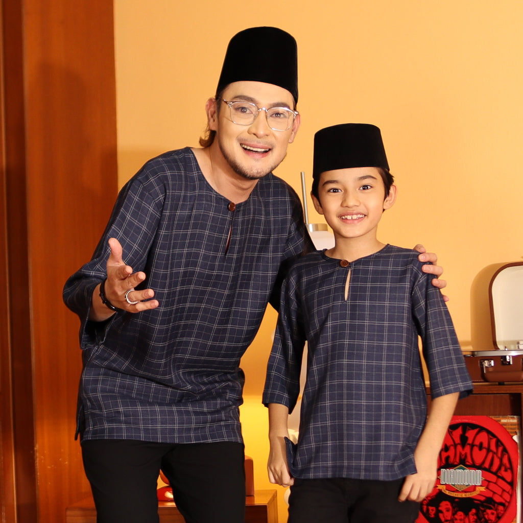 NAVY - KURTA "TULUS" CHECKEREED KID'S