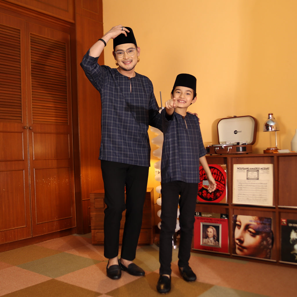 NAVY - KURTA "TULUS" CHECKERED ADULT