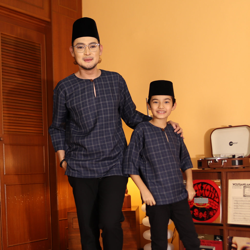 NAVY - KURTA "TULUS" CHECKEREED KID'S