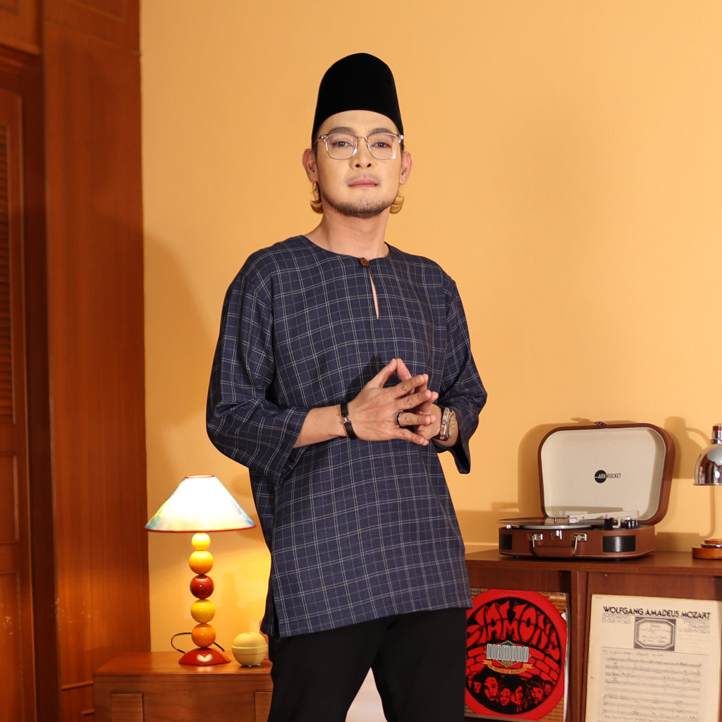 NAVY - KURTA "TULUS" CHECKERED ADULT