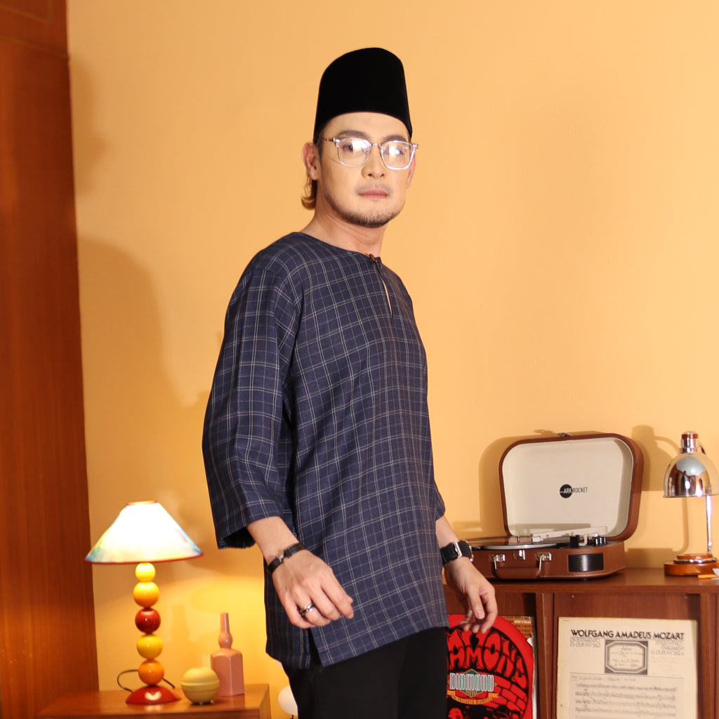 NAVY - KURTA "TULUS" CHECKERED ADULT