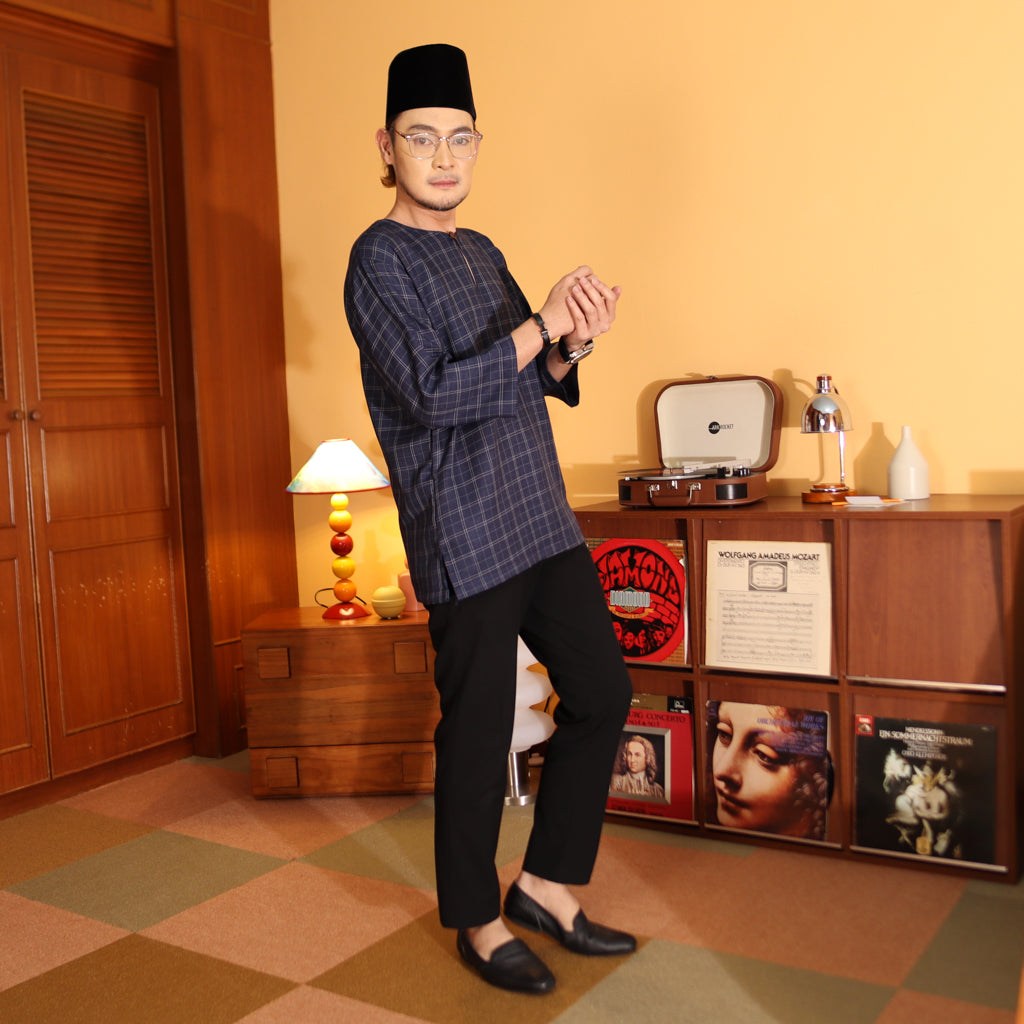 NAVY - KURTA "TULUS" CHECKERED ADULT