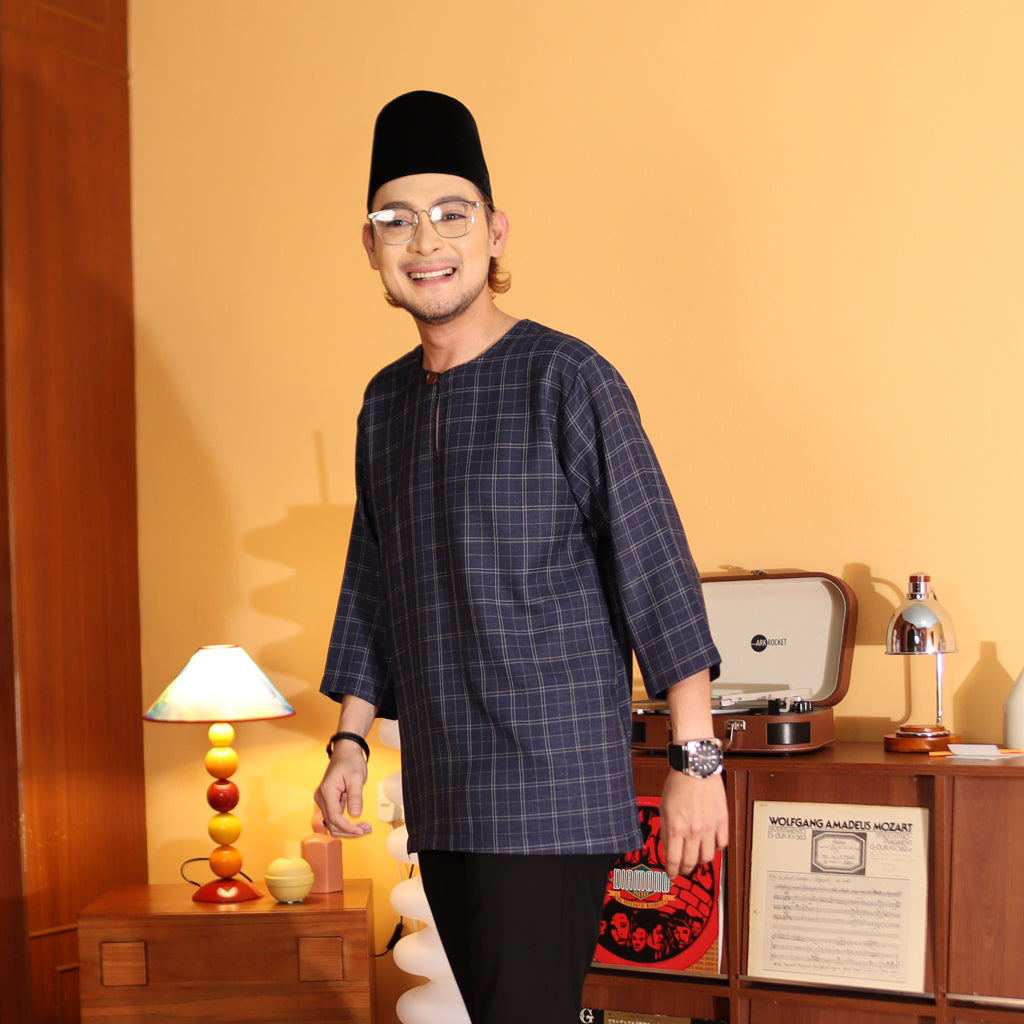 NAVY - KURTA "TULUS" CHECKERED ADULT