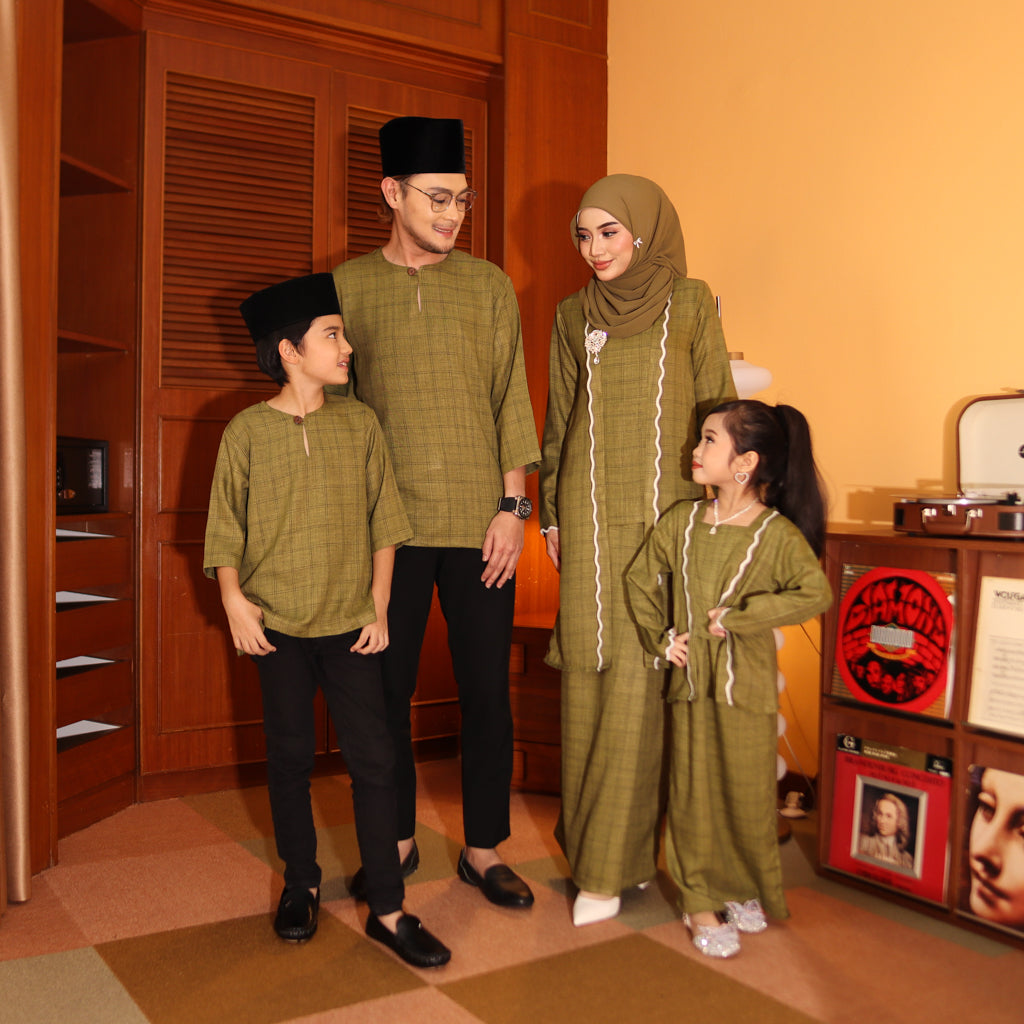 OLIVE - KURTA "TULUS" CHECKEREED KID'S