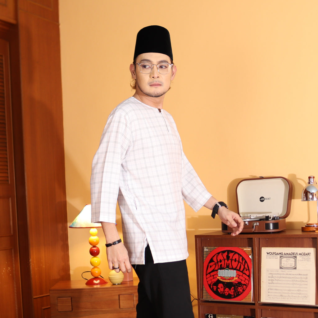 WHITE - KURTA "TULUS" CHECKERED ADULT