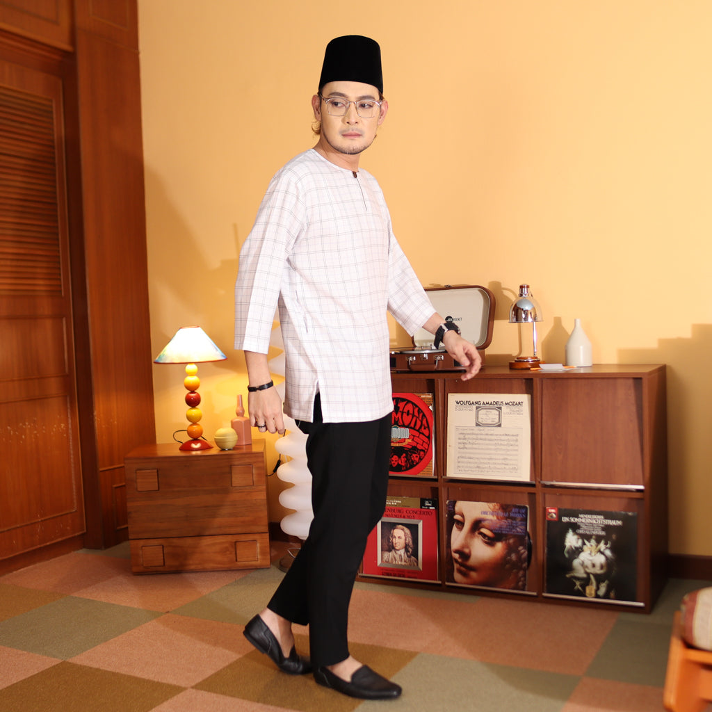 WHITE - KURTA "TULUS" CHECKERED ADULT