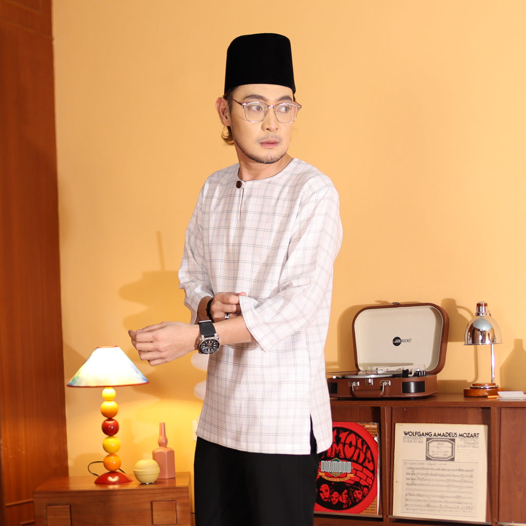 WHITE - KURTA "TULUS" CHECKERED ADULT