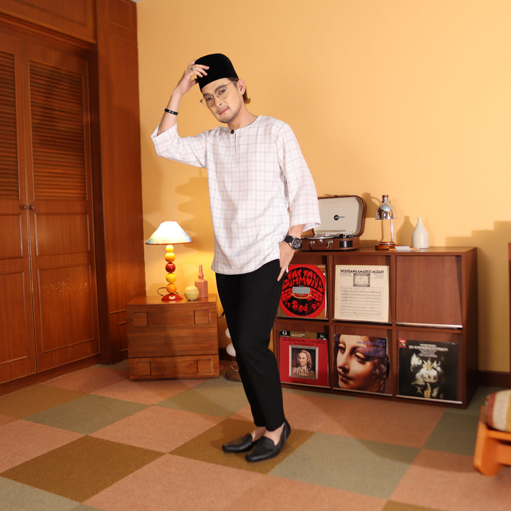 WHITE - KURTA "TULUS" CHECKERED ADULT