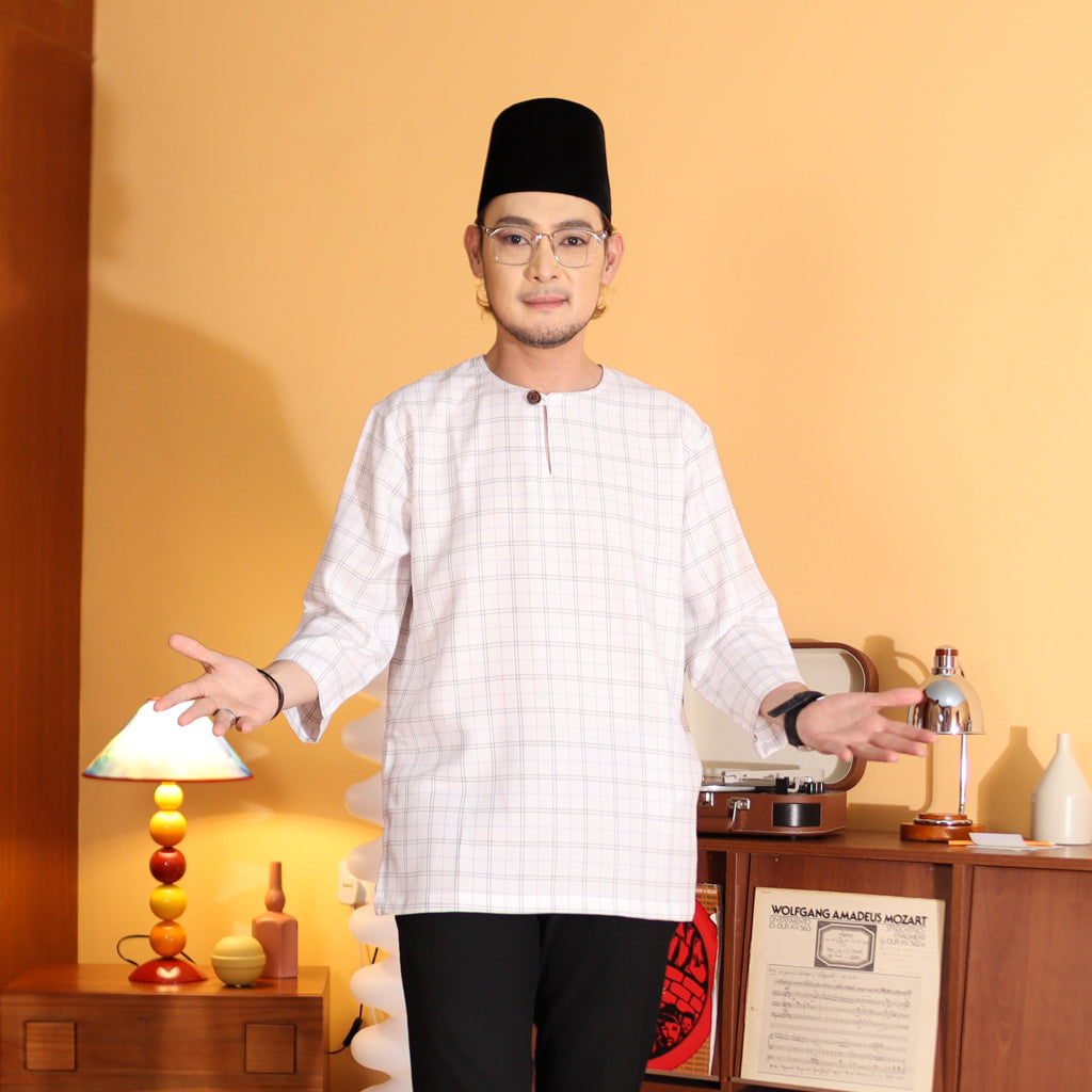 WHITE - KURTA "TULUS" CHECKERED ADULT