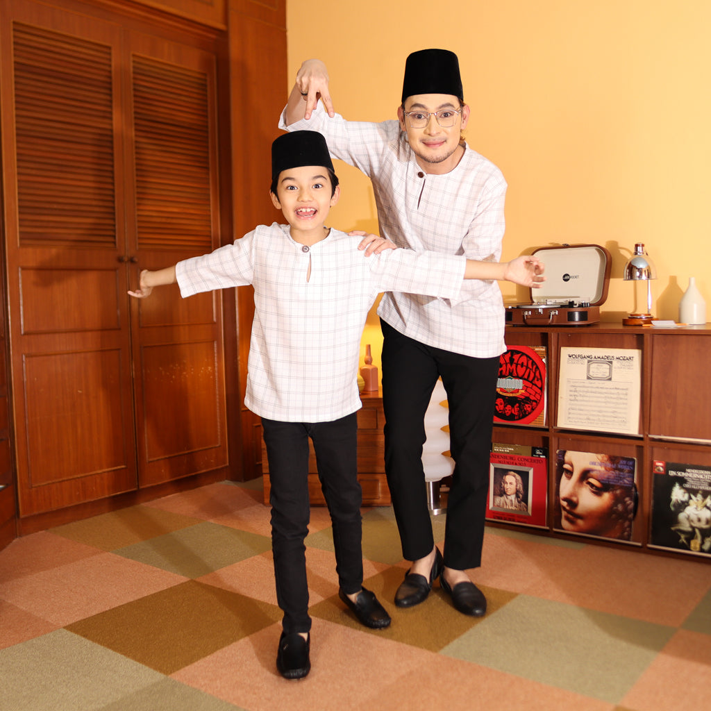 WHITE - KURTA "TULUS" CHECKERED ADULT